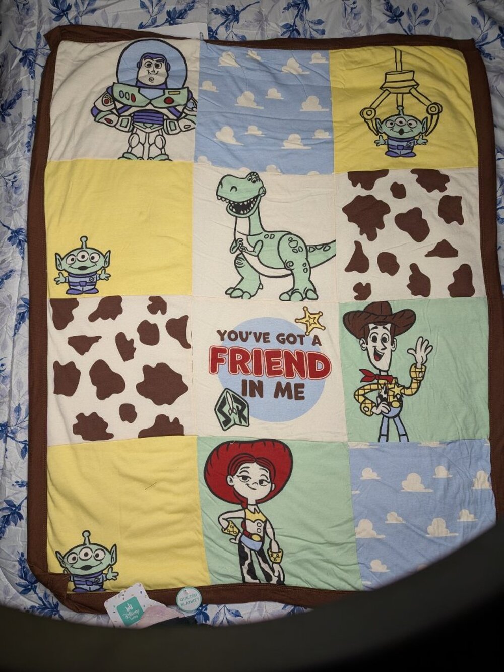 Disney Toy Story Baby Blanket Characters Quilted New tags Western Woody 40x32"